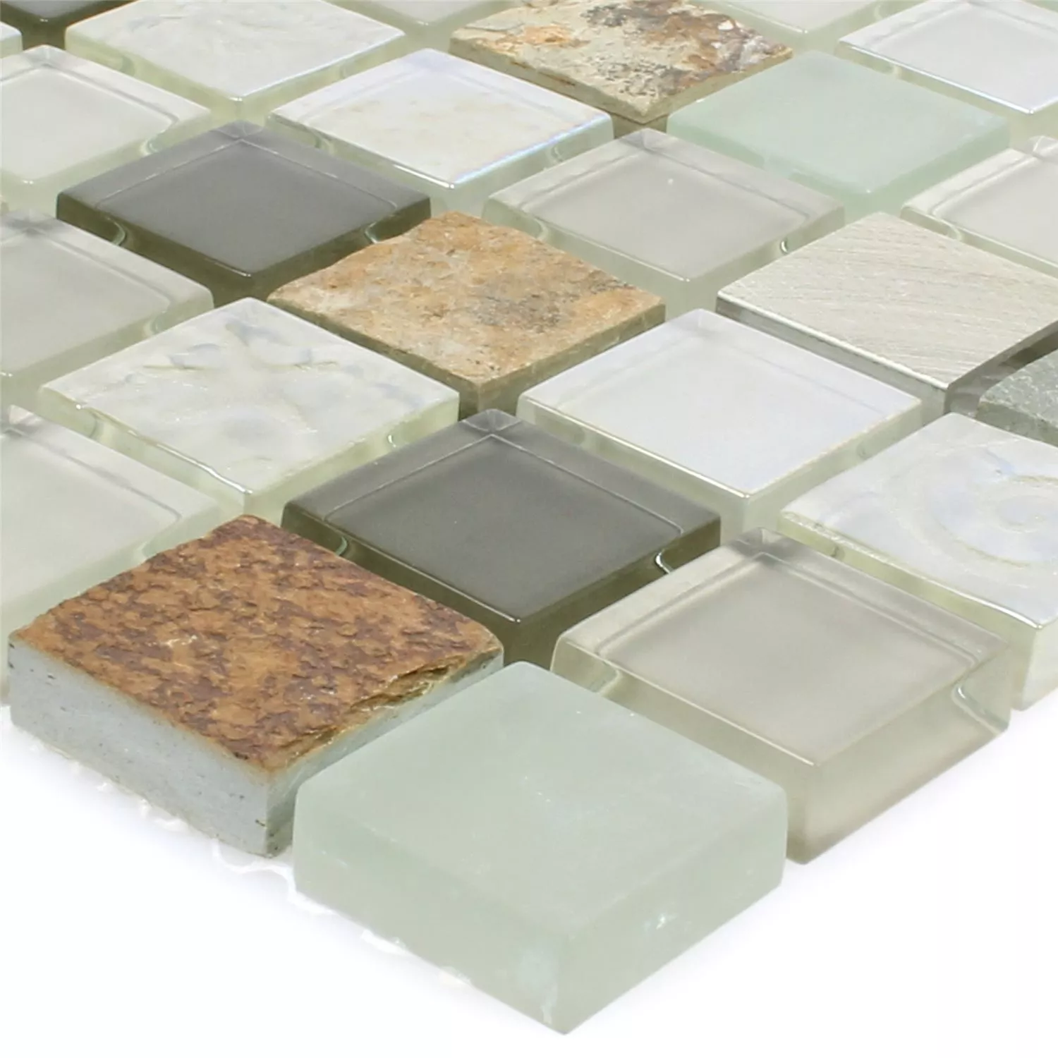 Ψηφιδωτά Πλακάκια Φυσική Πέτρα Ποτήρι Mέταλλο Mix Lockhart