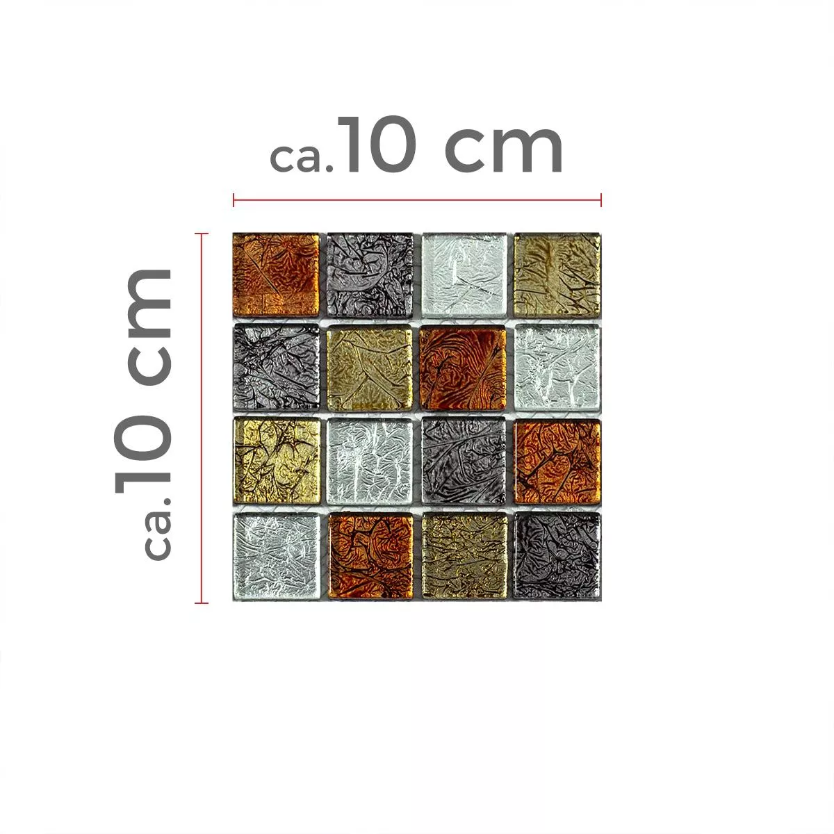 Sample Mosaic Tiles Glass Bonnie Crystal Structure Gold Silver Red