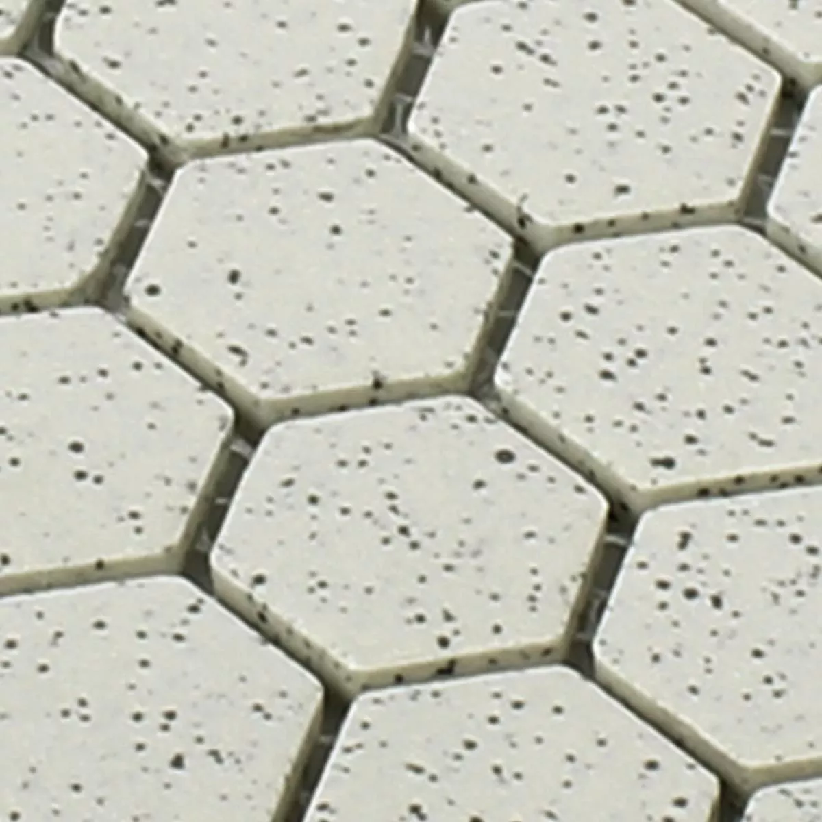 Muster von Keramik Mosaikfliesen Luanda Beige Hexagon