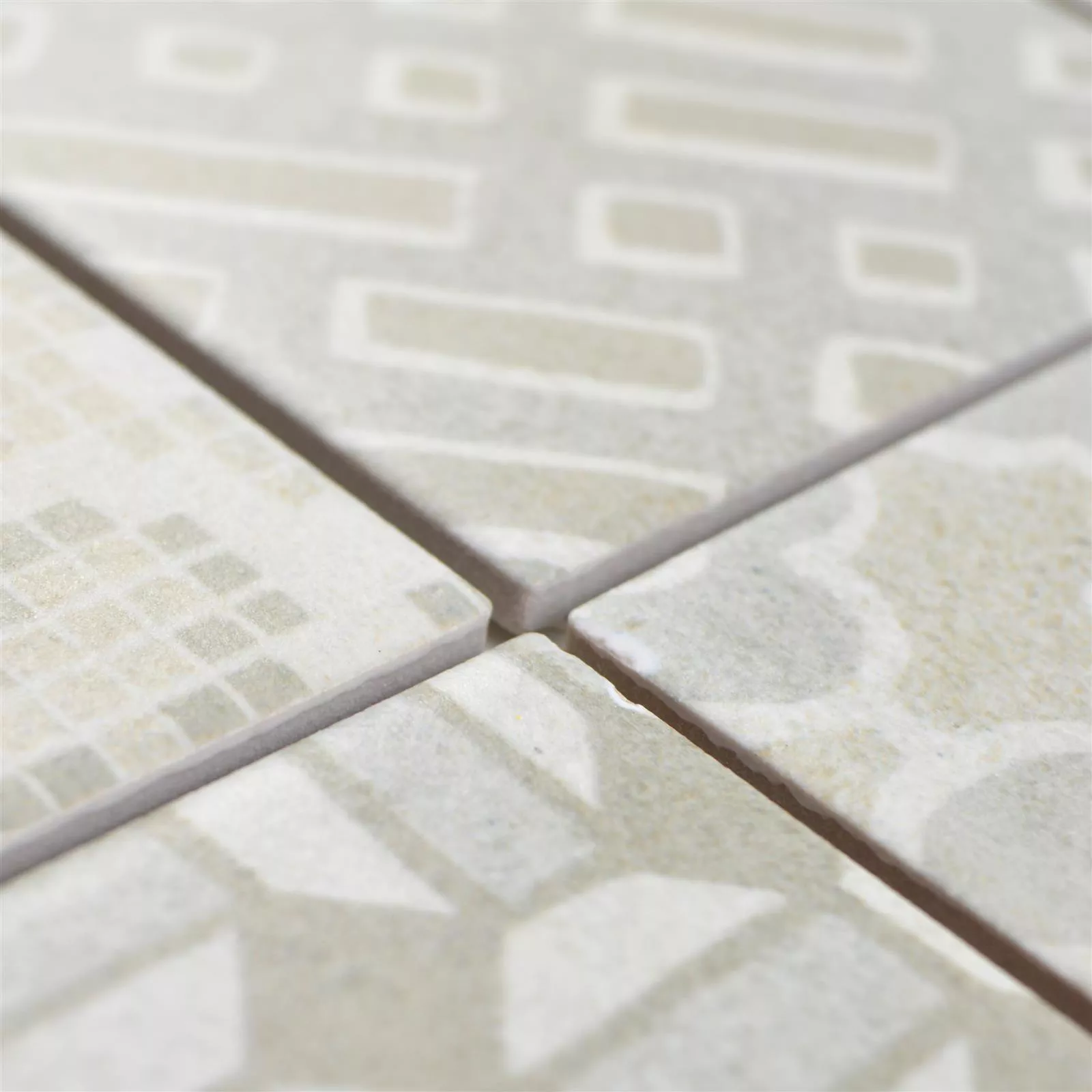 Sample Ceramic Mosaic Tiles Romantica Retro Bianco