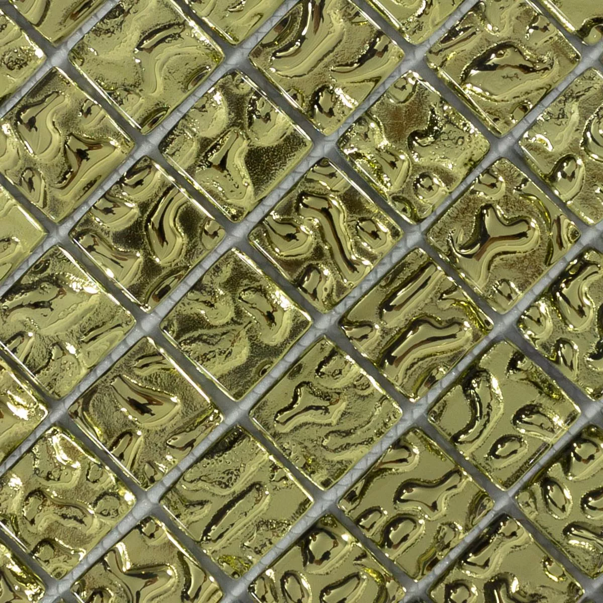Glasmosaik Plattor Aquatic Guld