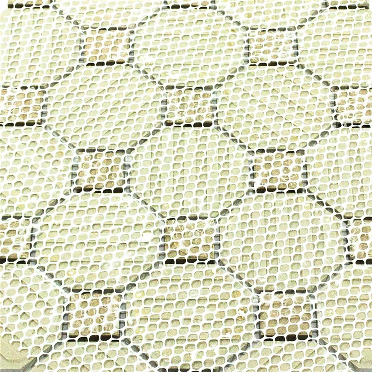 Muster von Mosaikfliesen Keramik Octagon Navajo Weiß