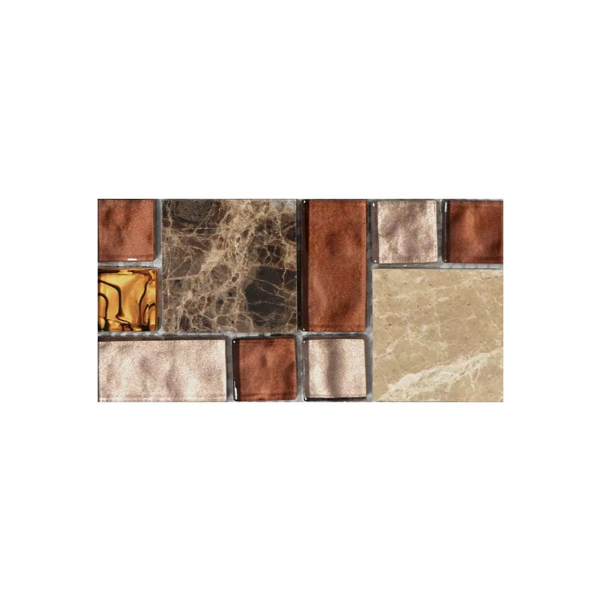 Uzorak Stakleni Mozaik Pločice Od Prirodnog Kamena Lambada Smeđa Bež ix