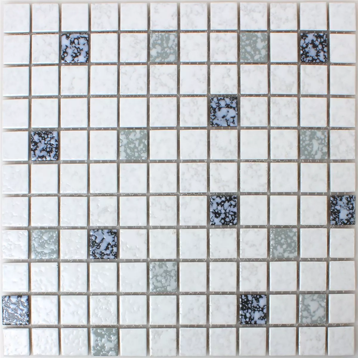 Model din Plăci De Mozaic Ceramică Alb Negru Ciocănit