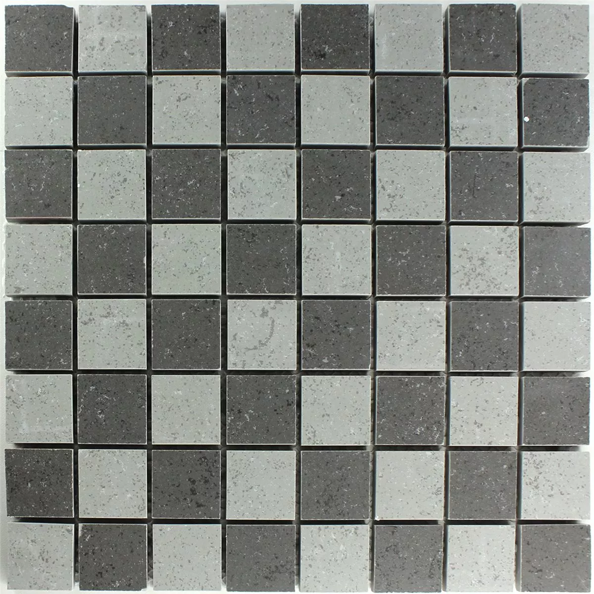 Mosaic Tiles Chess Board Grey Mat