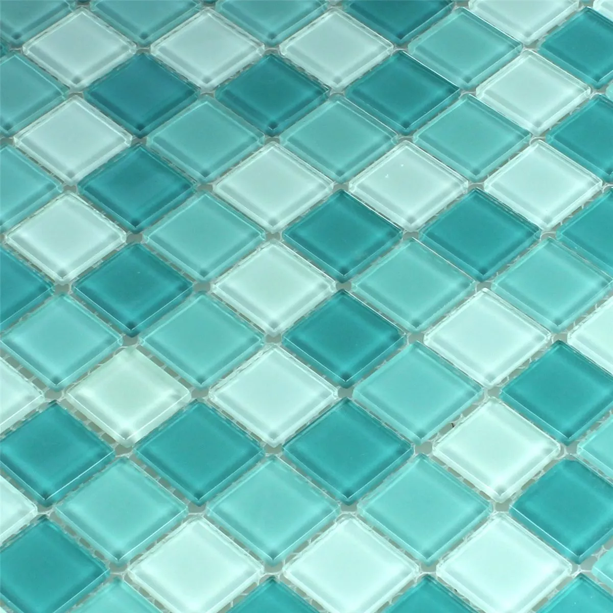 Mosaico De Vidro Azulejos Verde Mix 25x25x4mm