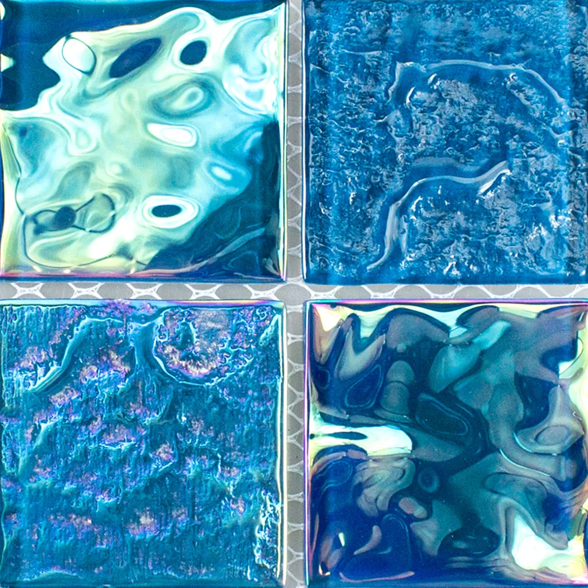Mønster fra Glass Mosaikk Fliser Perlemor Effekt Carlos Blå 48