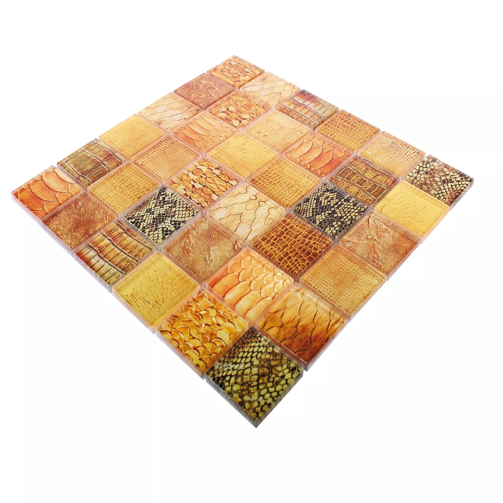 Sample Glass Mosaic Tiles Python Orange