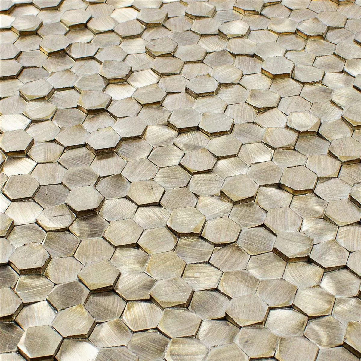 Hliník Kov Mozaikové Dlaždice McAllen Zlatá