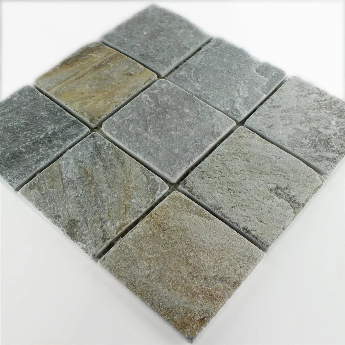 Mosaic Tiles Quartzite Beige Grey 100x100mm