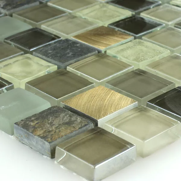 Alluminio Mosaico Vetro Pietra Naturale Quarzite