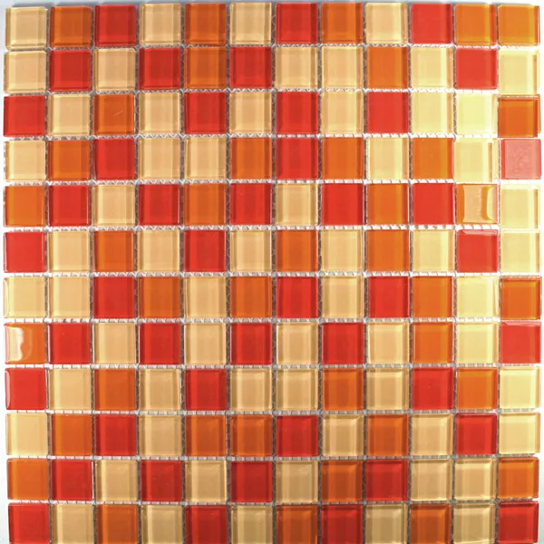Mønster fra Glass Mosaikk Fliser Valencia Rød Appelsin
