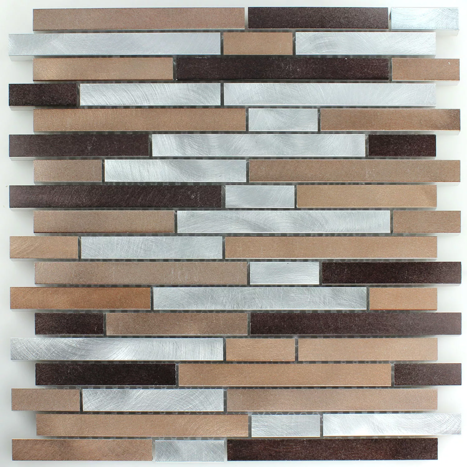 Mosaico Alluminio Metallo Rame Marrone Mix