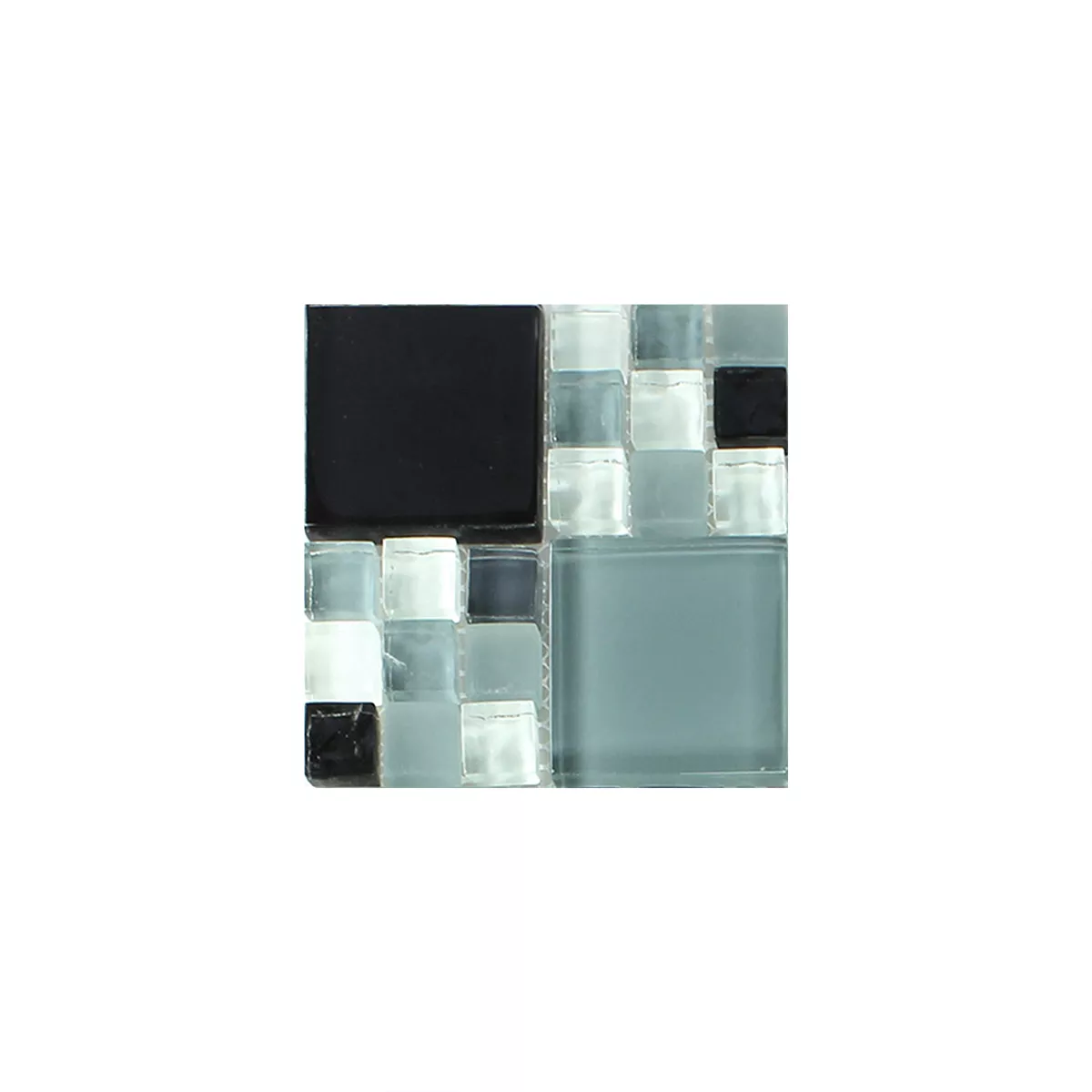 Padrão de Azulejo Mosaico Vidro Cinza Mix