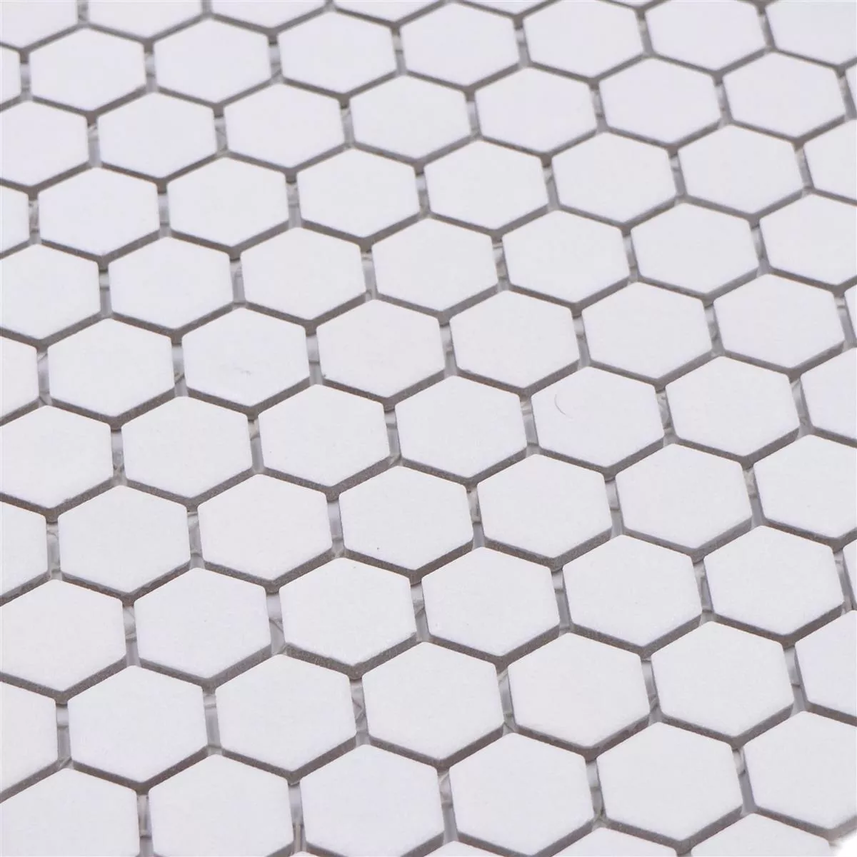 Sample Ceramic Mosaic Bismarck R10B Hexagon White H23