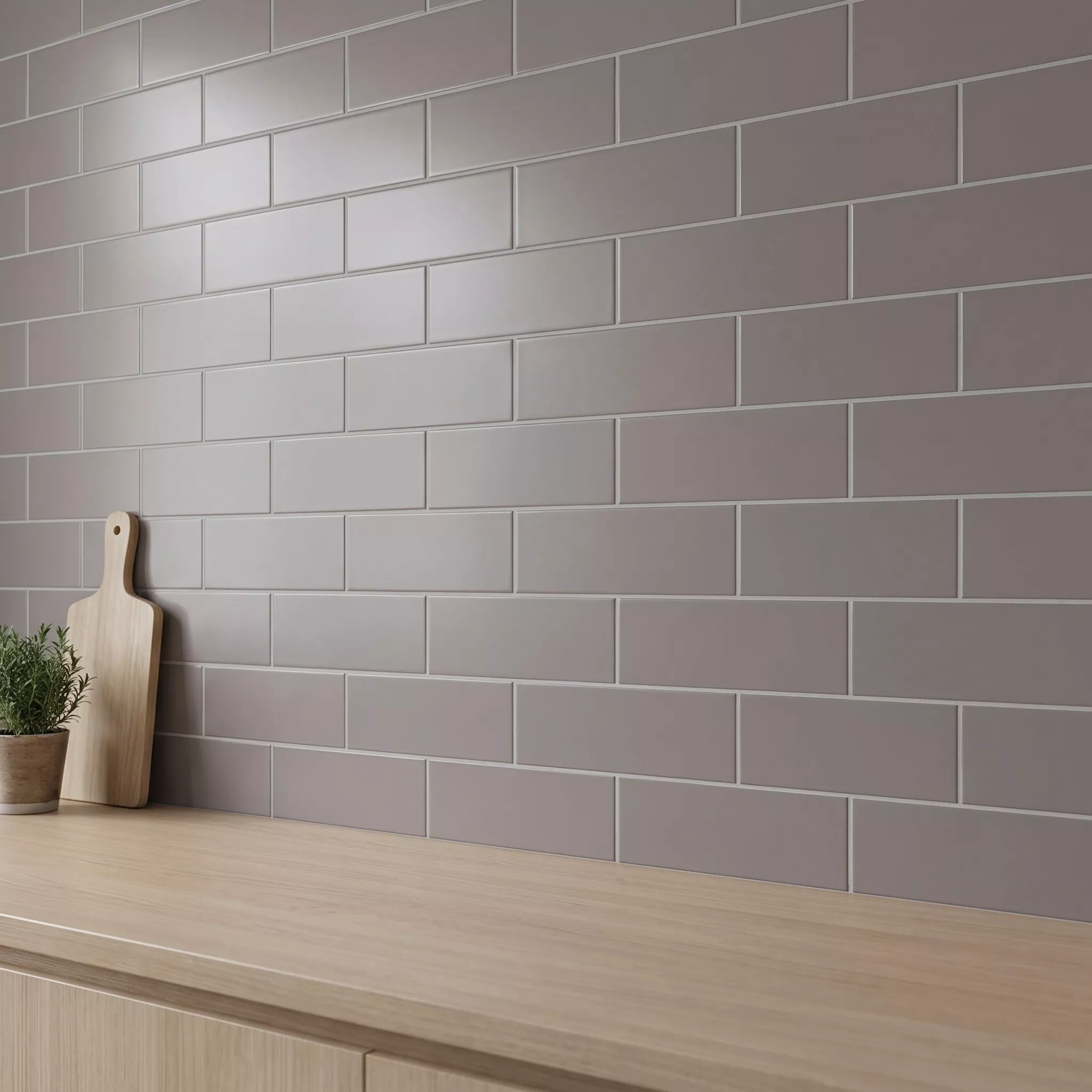 Metro tegel Grijs Mat 10x20 cm Zonder Facet Avebury Cemento