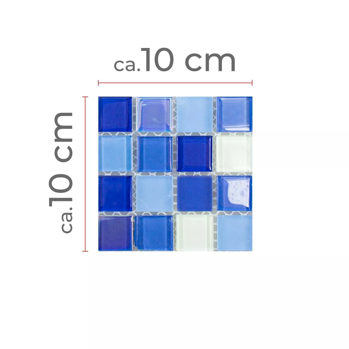 Mønster fra Glass Mosaikk Fliser Karlsruhe Blå Hvit