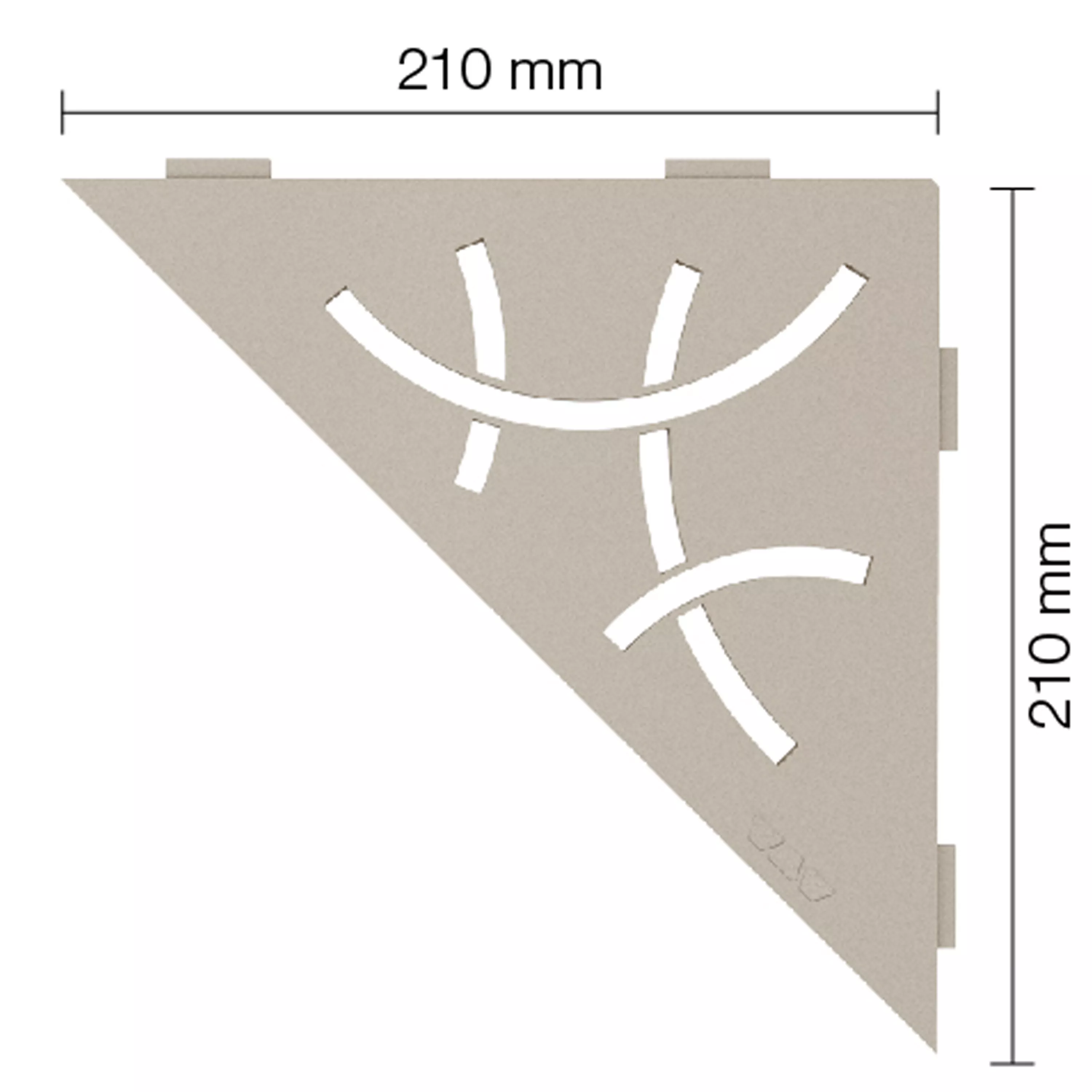 Schlüter estantería de pared triangular 21x21cm Curve Crema