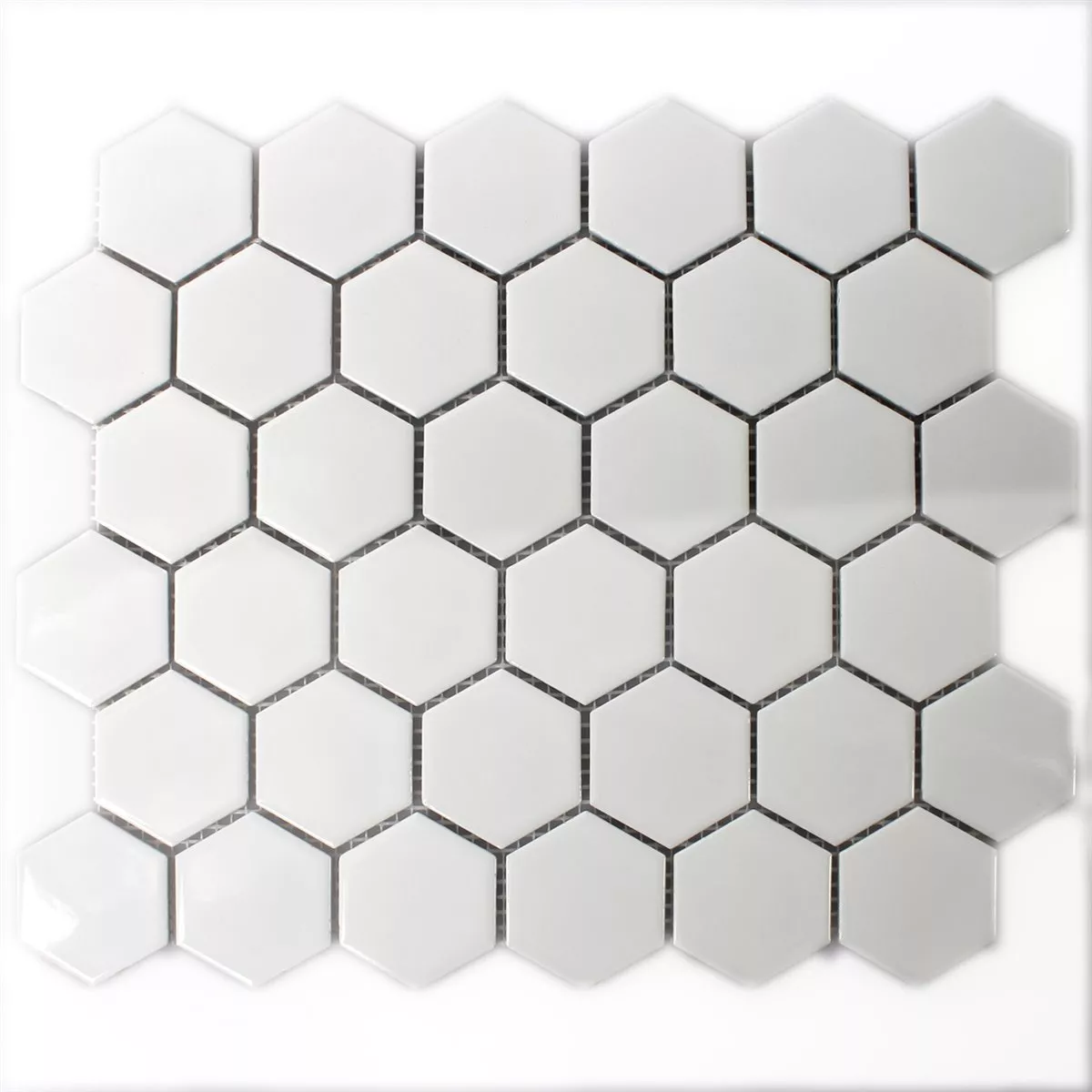 Plăci De Mozaic Ceramică Hexagon Alb Strălucitor H51