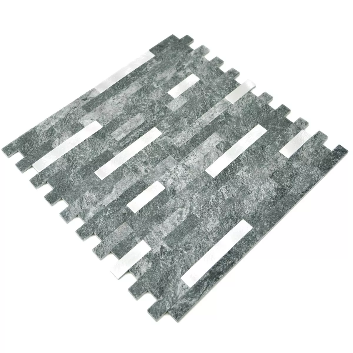 Sample Vinyl Mosaic Tiles Maywald Self Adhesive Black Silver