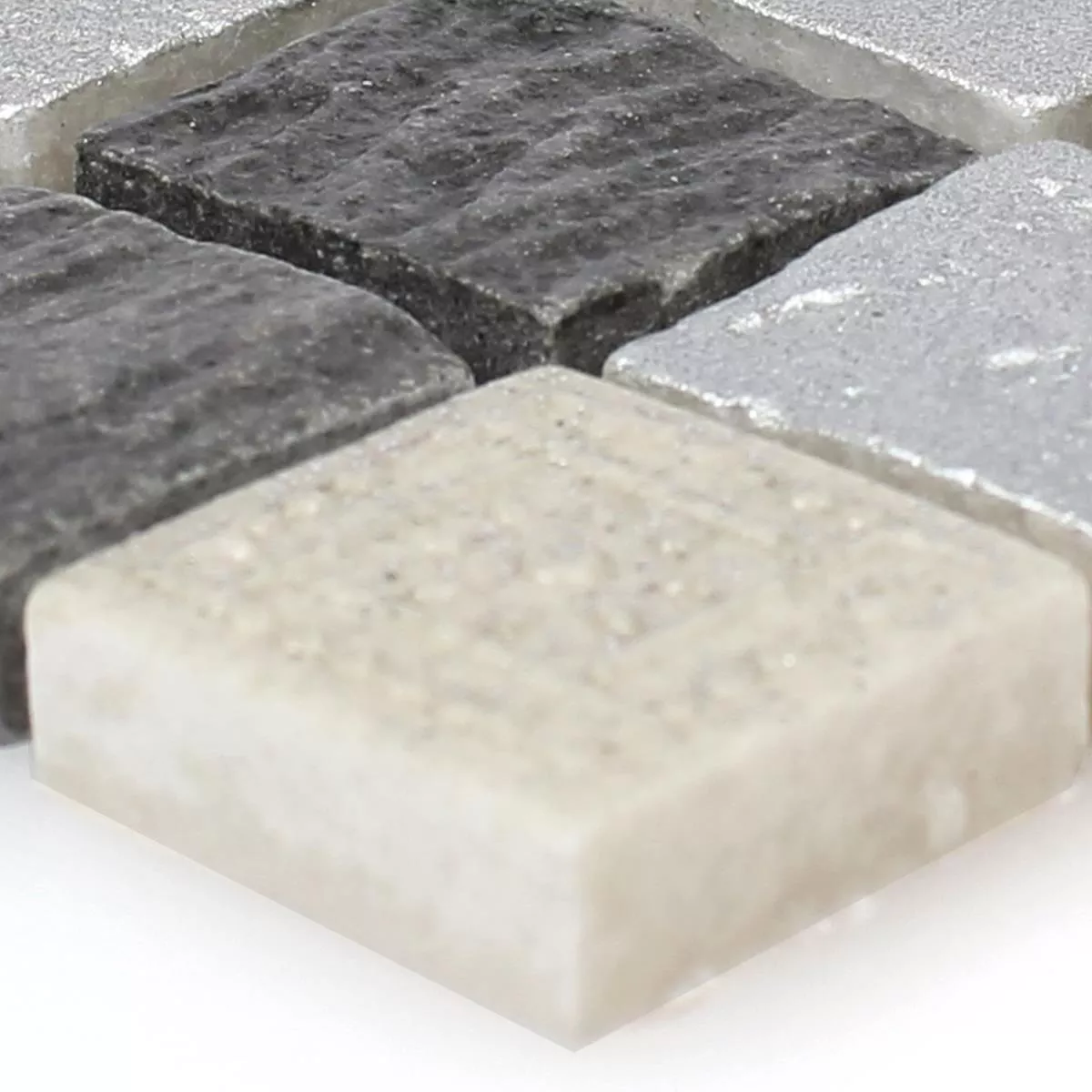 Padrão de Mosaico De Vidro Ladrilhos De Pedra Natural Colicos Cinza Preto Prata