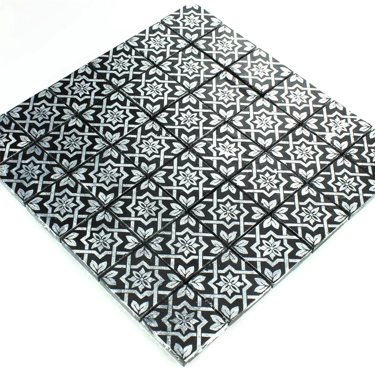 Sample Slate Porcelain Stoneware Mosaic Tiles Platin Black