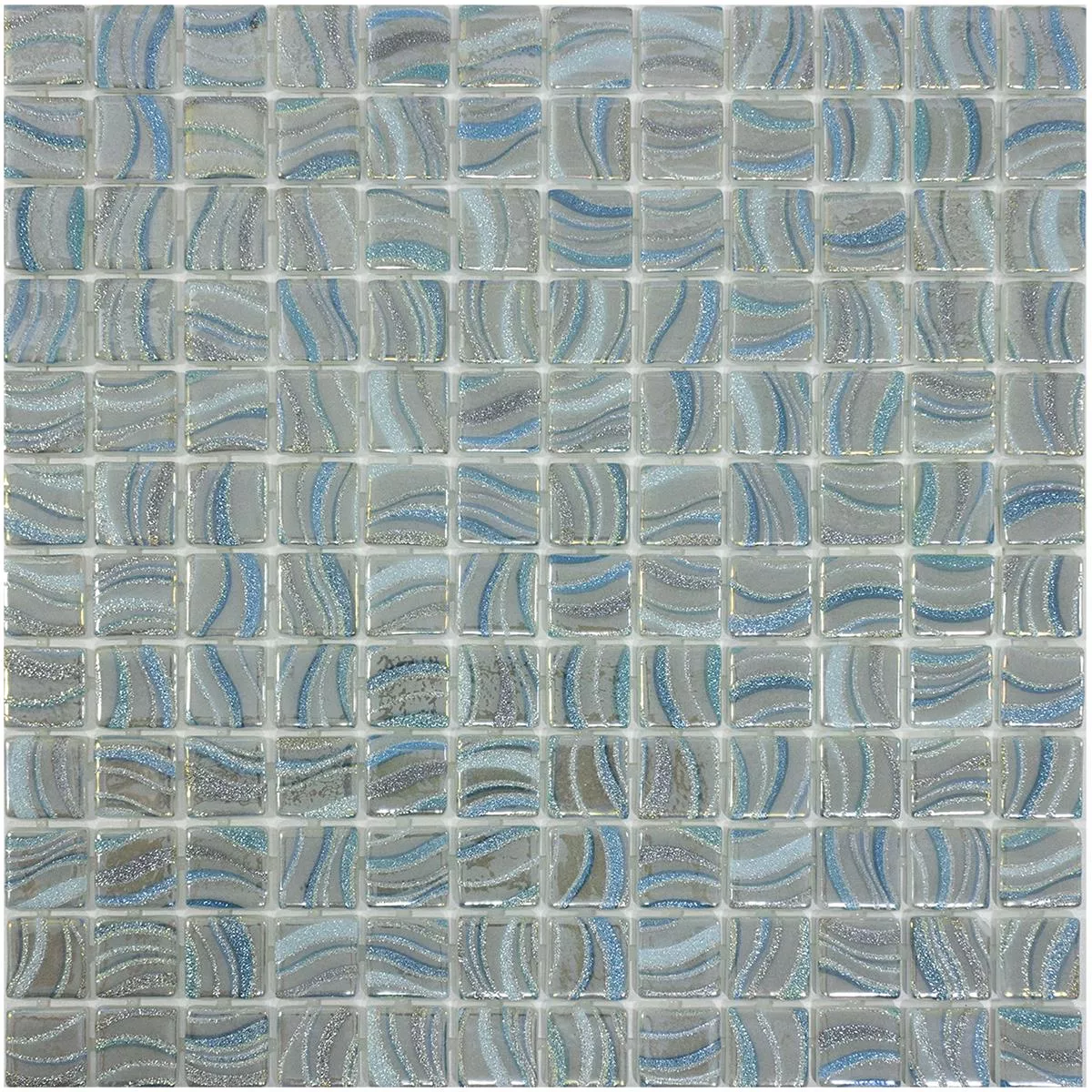 Glass Swimming Pool Mosaic Marisburg Grey Glitter