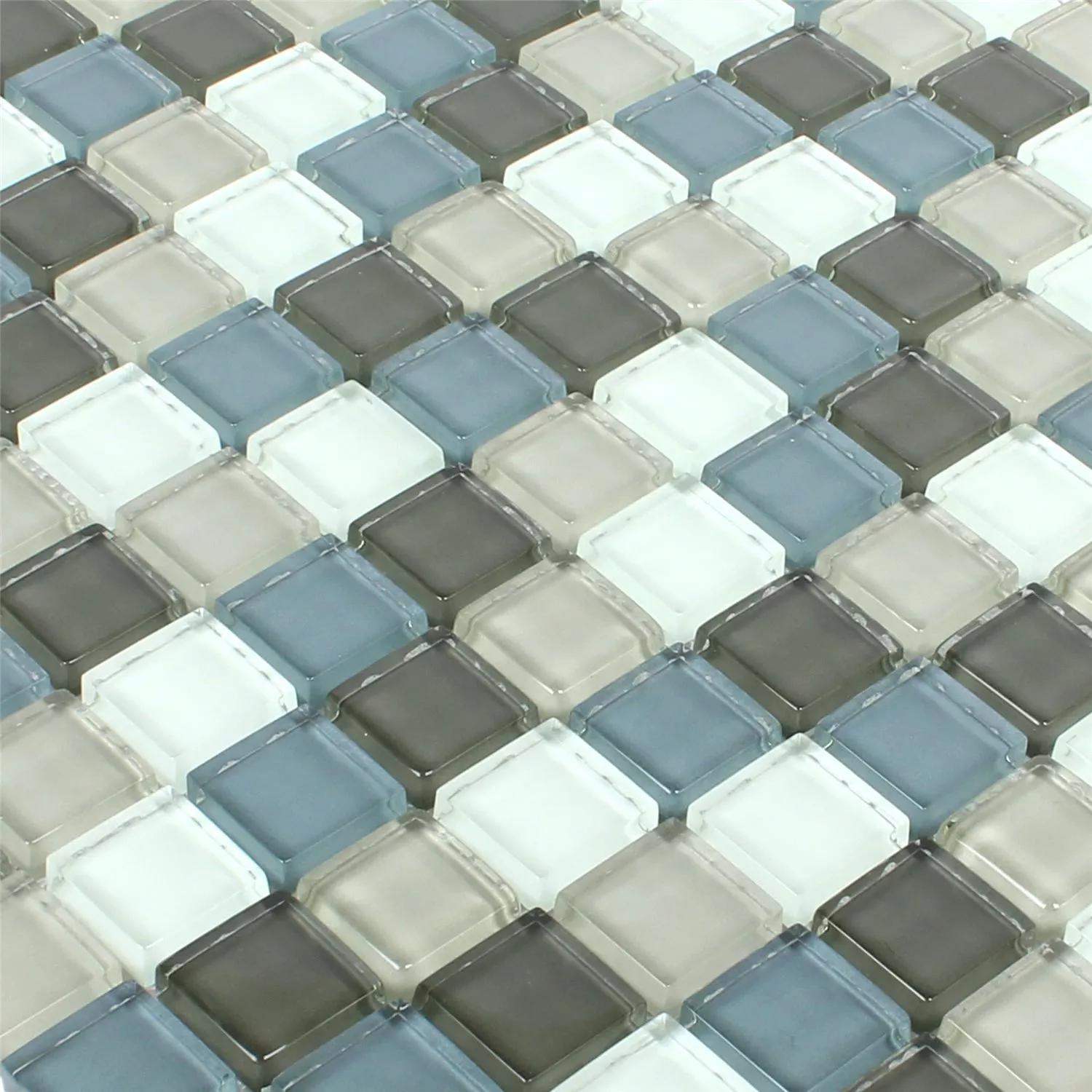 Sample Mosaic Tiles Glass Palmas Grey Blue White