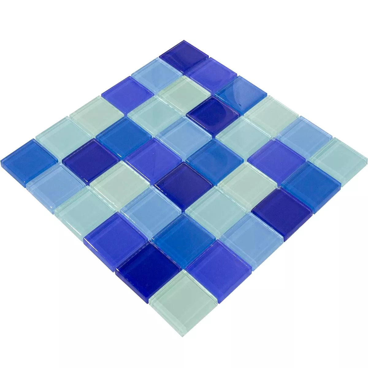 Glass Mosaic Tiles Glasgow Blue Mix