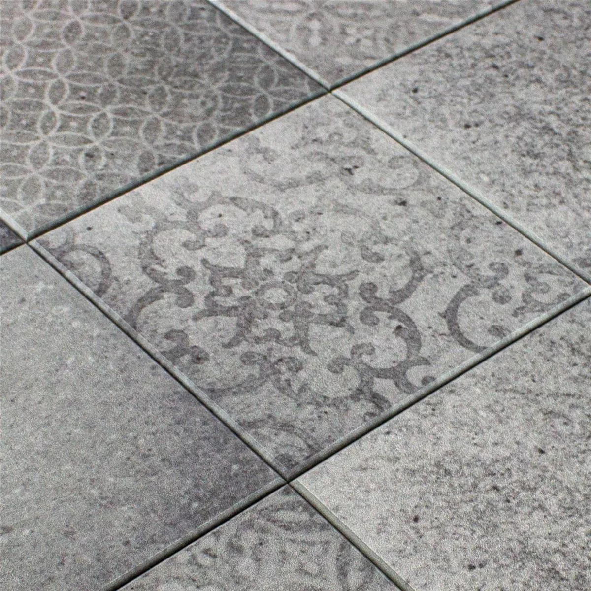 Muster von Vinyl Mosaik Fliesen Stowe Selbstklebend Steinoptik Grau