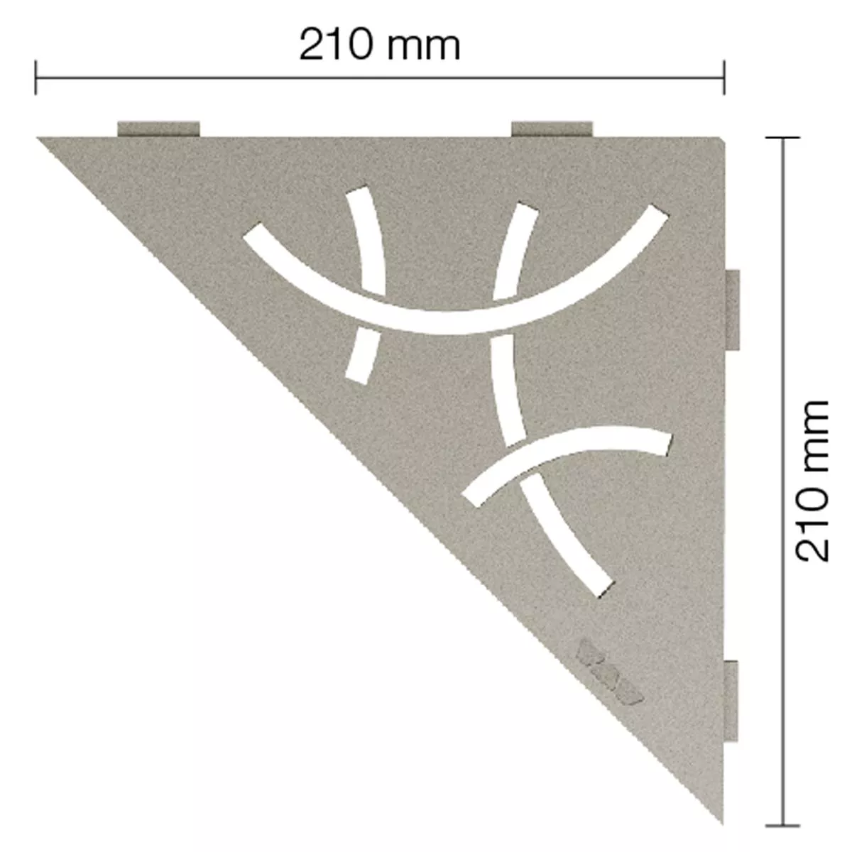 Schlüter wandplank driehoek 21x21cm Curve grijs