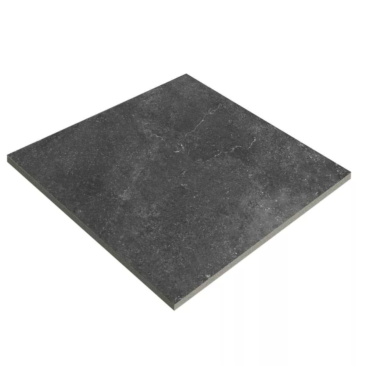 Dalles De Terrasse Grès Cérame Pleine Masse Rockstone Noir 60x60x2 cm