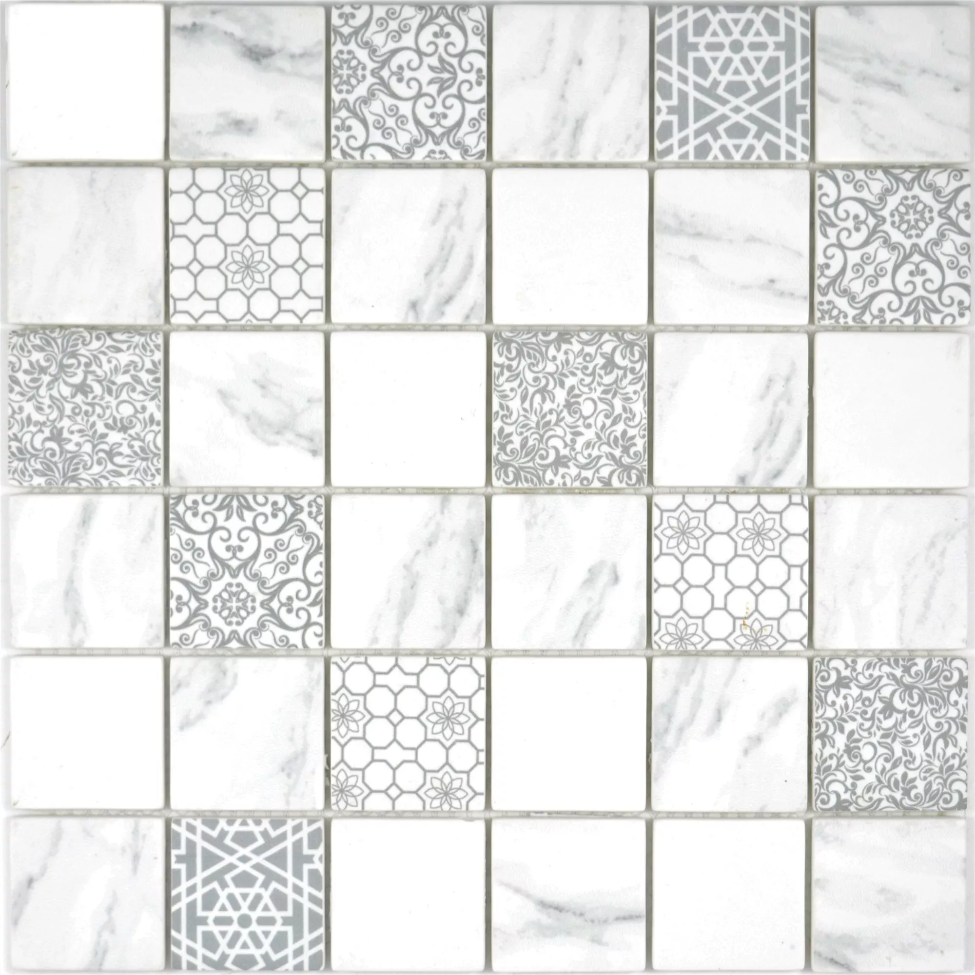 Glass Mosaic Tiles Acapella Carrara Square