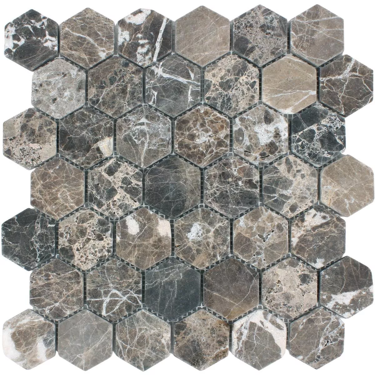 Muestra Azulejos De Mosaico Mármol Tarsus Hexagonales Emprador