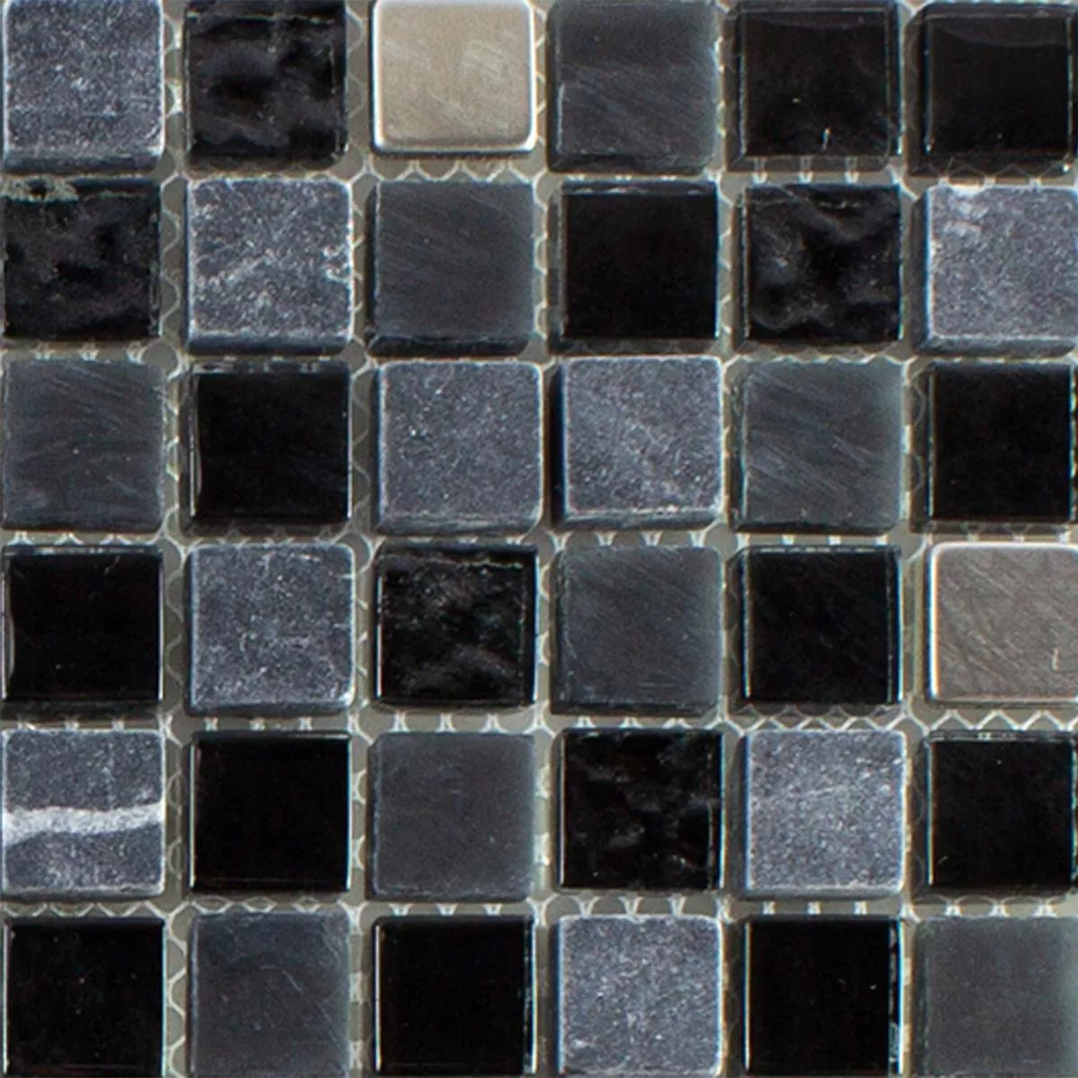 Minta tól től Üveg Természetes Kő Rozsdamentes Acél Mozaik Kosovo Fekete Ezüst