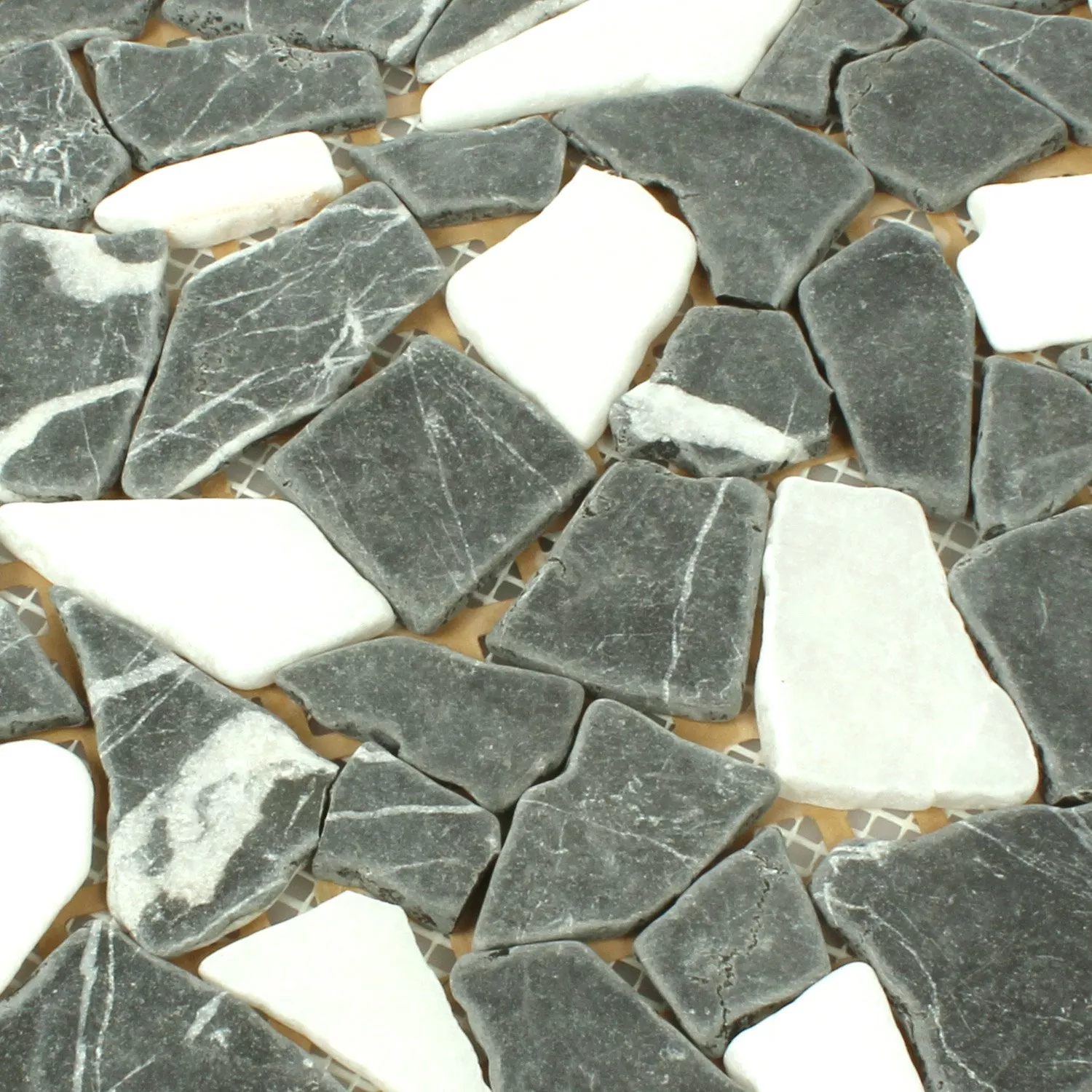 Sample Mosaic Tiles Broken Marble Verde Botticino