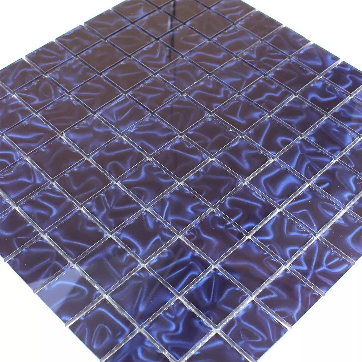 Muster von Mosaikfliesen Glas Calypso Blau