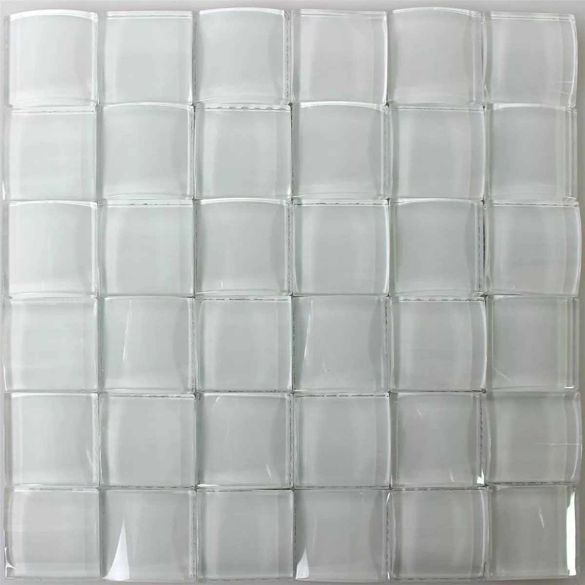 Padrão de Mosaico De Vidro Azulejos Elbrus D Efeito Branco Uni