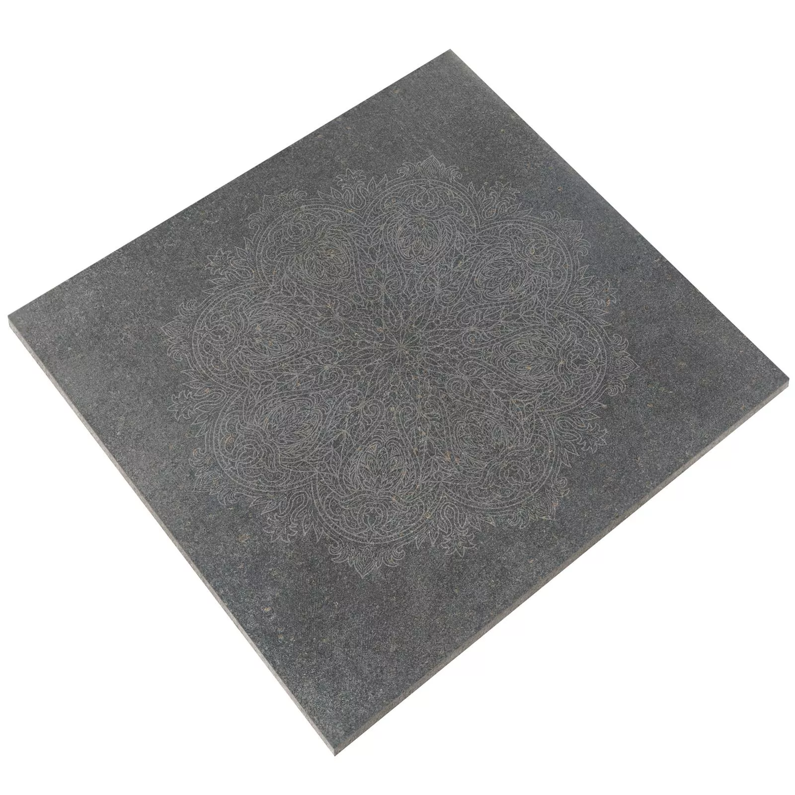Floor Tiles Stone Optic Horizon Anthracite Decor Mandala