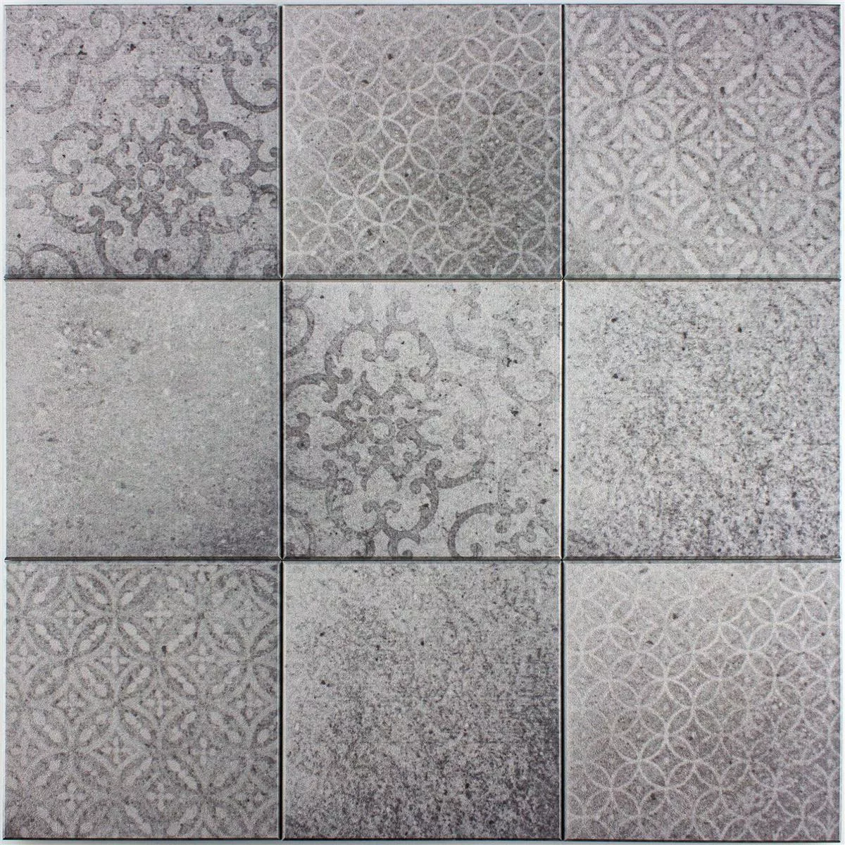 Muster von Vinyl Mosaik Fliesen Stowe Selbstklebend Steinoptik Grau