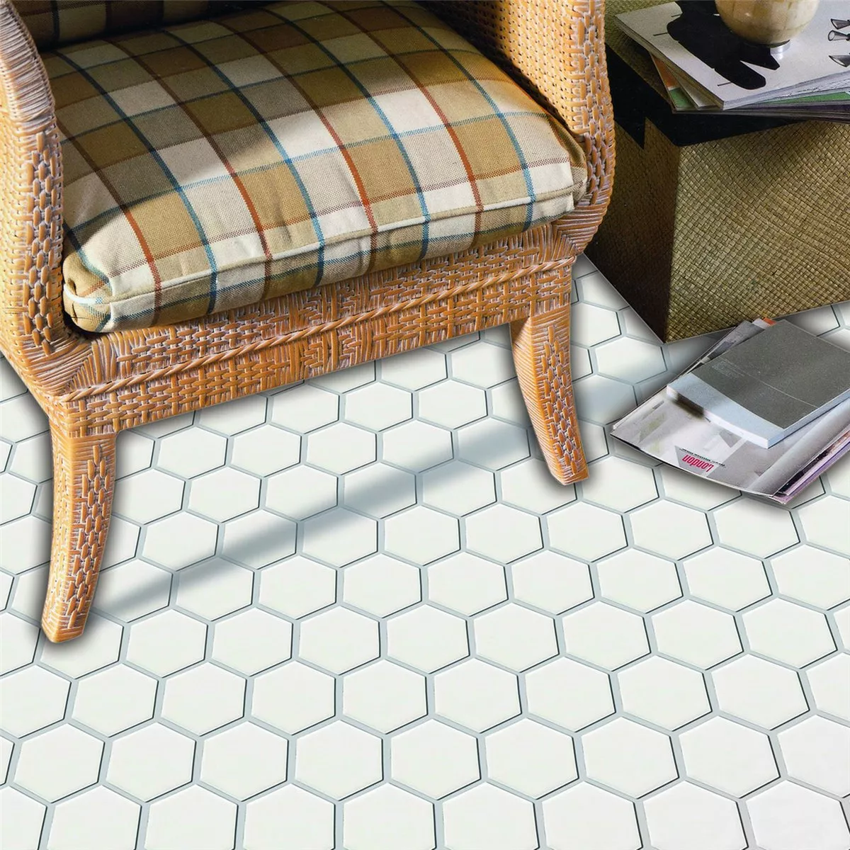 Mosaïque murale hexagone en porcelaine Mono Serra, 12 po x 12 po, blanc de Carrare MS-110 Mosaïque murale hexagone en porcelaine Mono Serra, 12 po x 12 po, blanc de Carrare MS-110