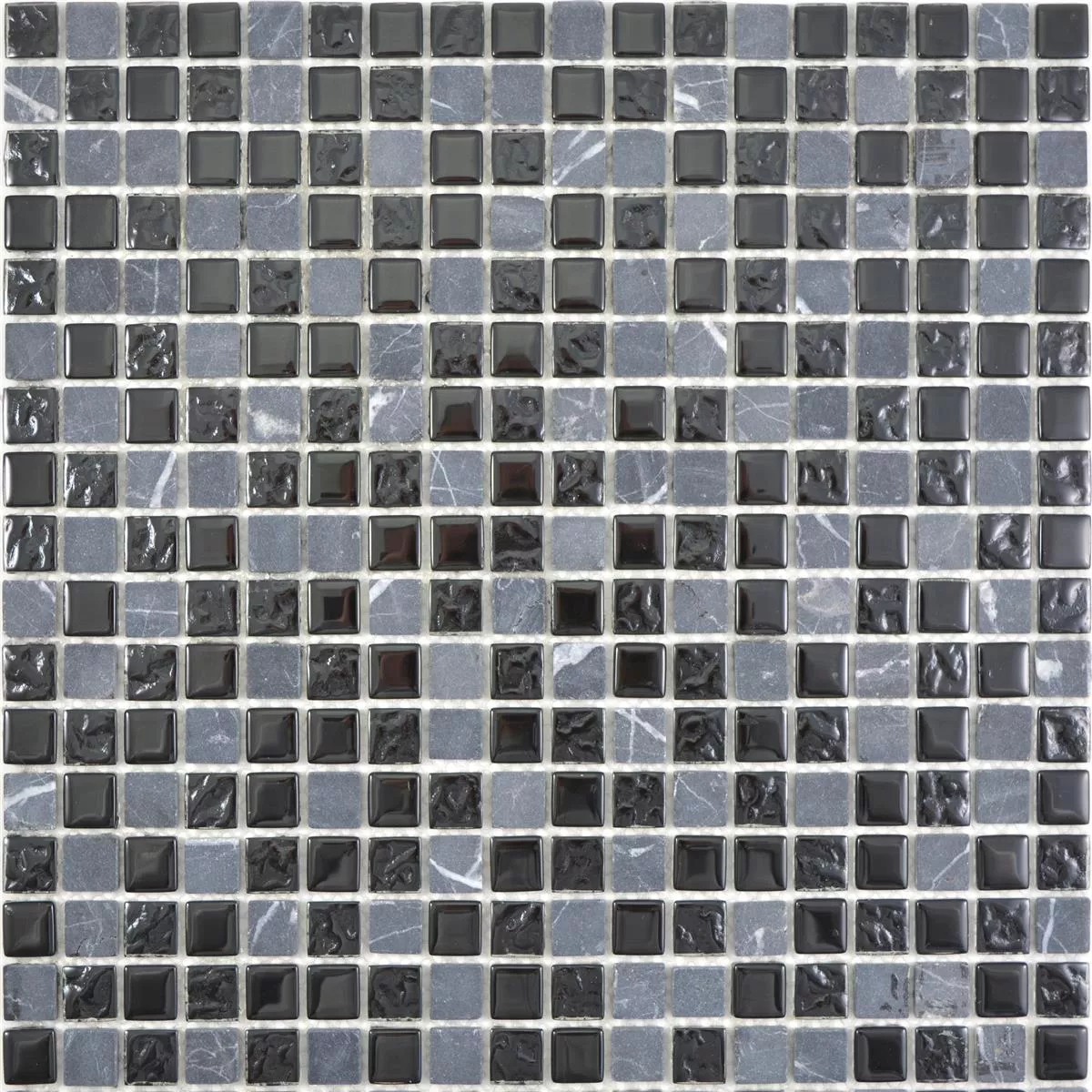 Glas Natural Stone Mosaic Tiles Zekova Black Grey