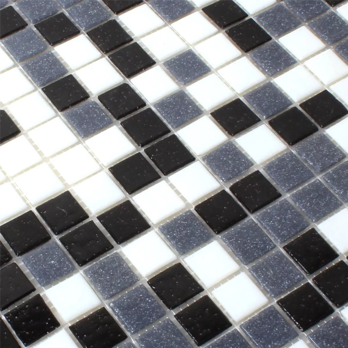 Mozaika Szkło Biały Szary Czarny Mix