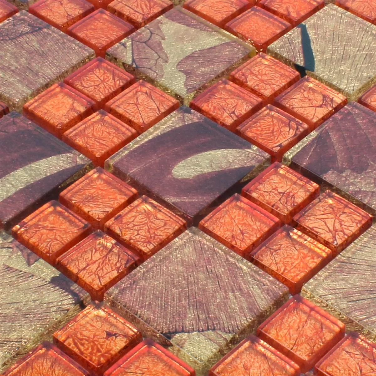 Skleněná Mozaika Dlaždice Firebird Oranžová