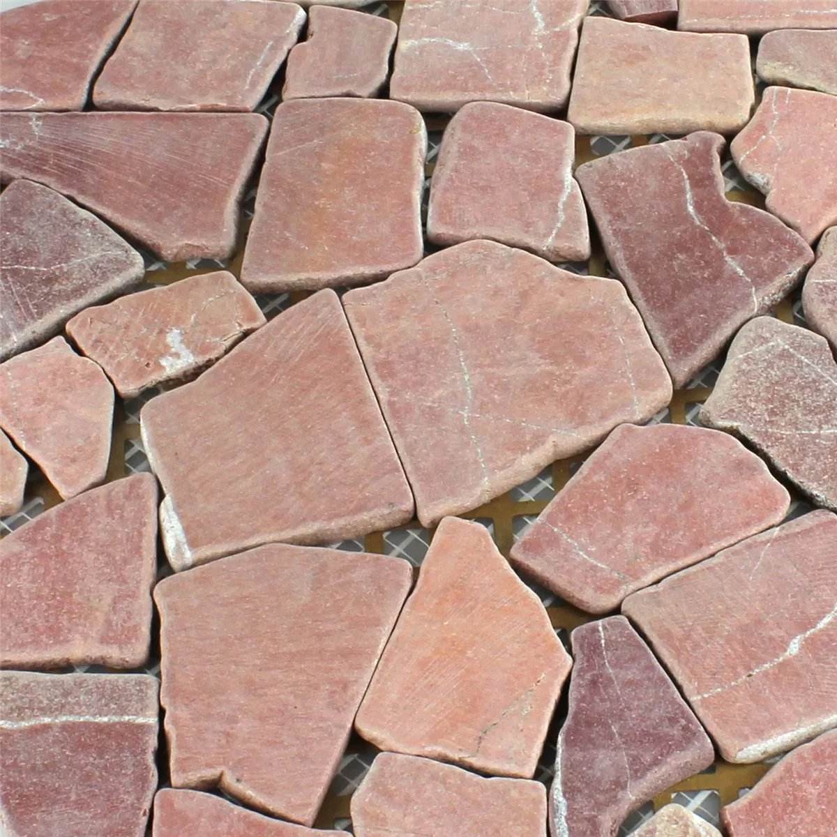 Mosaico Marmo Rotte Piastrelle Rosso Verona