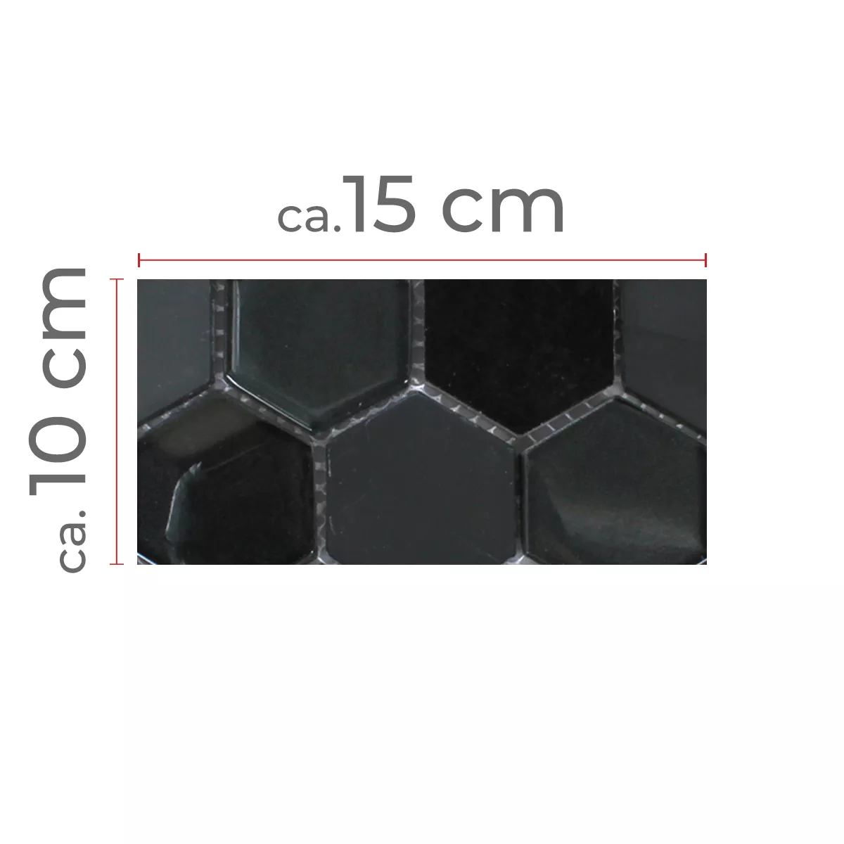 Πρότυπο από Ψηφιδωτά Πλακάκια Εξάγωνο Ποτήρι Φυσική Πέτρα Μαύρος 3D