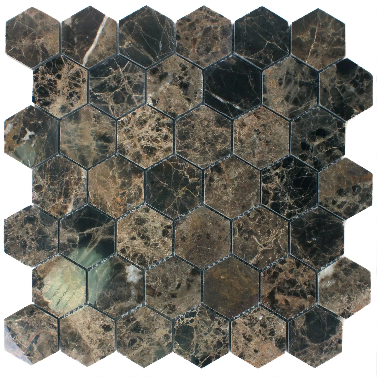 Mozaik Csempe Üveggolyó Xalapa Hatszög Emperador Csiszolt