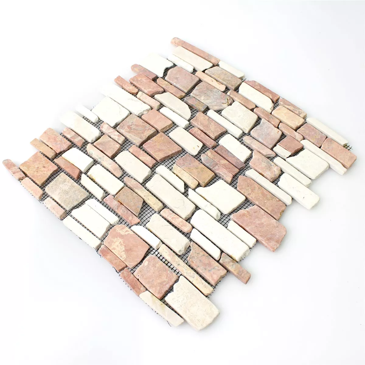 Πρότυπο από Ψηφιδωτά Πλακάκια Μάρμαρο Φυσική Πέτρα Brick Biancone Rosso