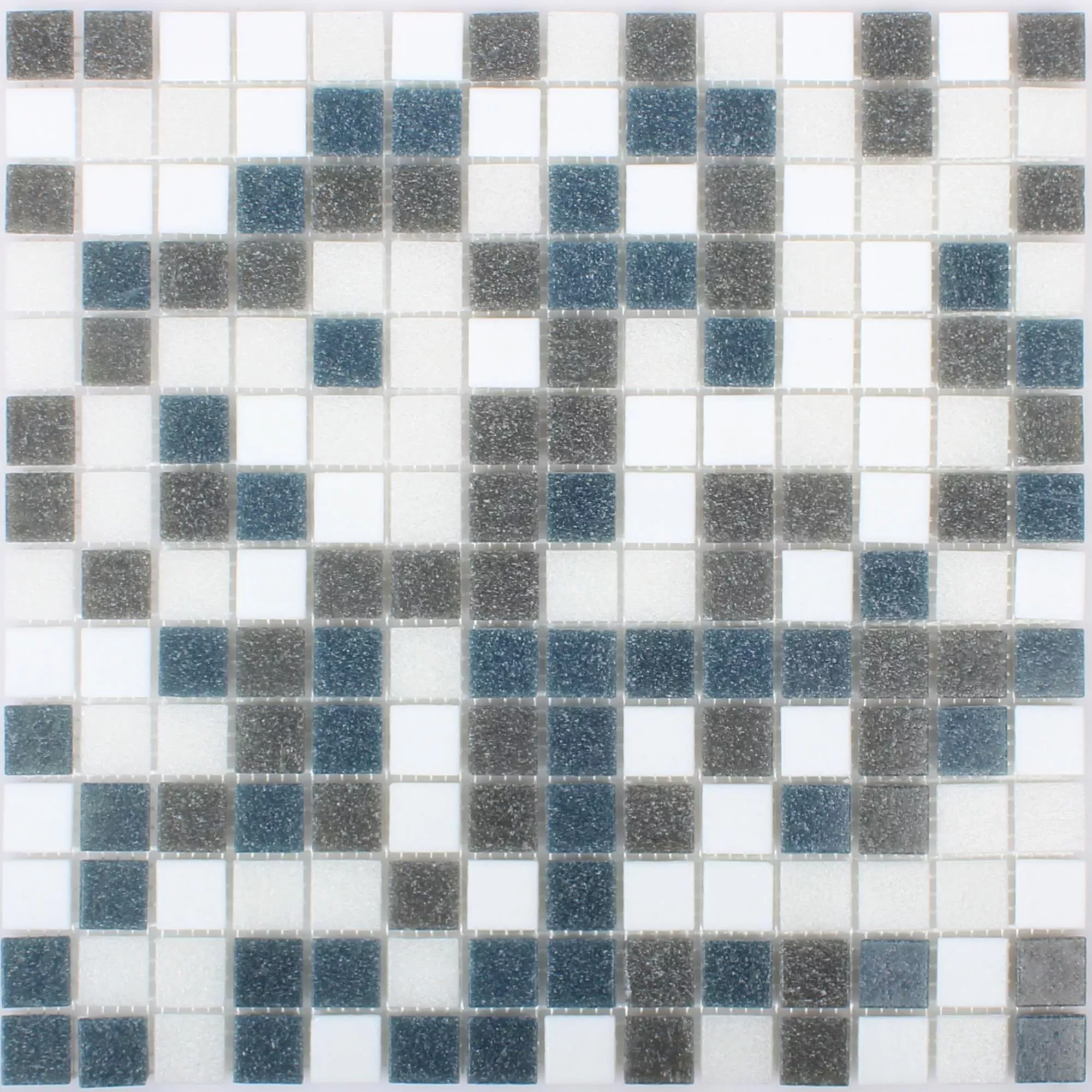 Próbka Mozaika Szklana Płytki Nelson Biały Szary Metallic