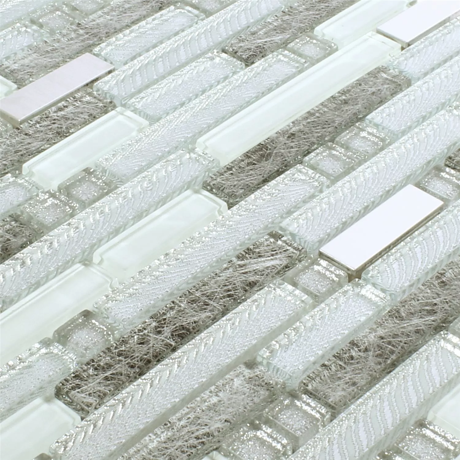 Mønster fra Mosaikkfliser Zaide Glass Alu Mix Sølv Grå